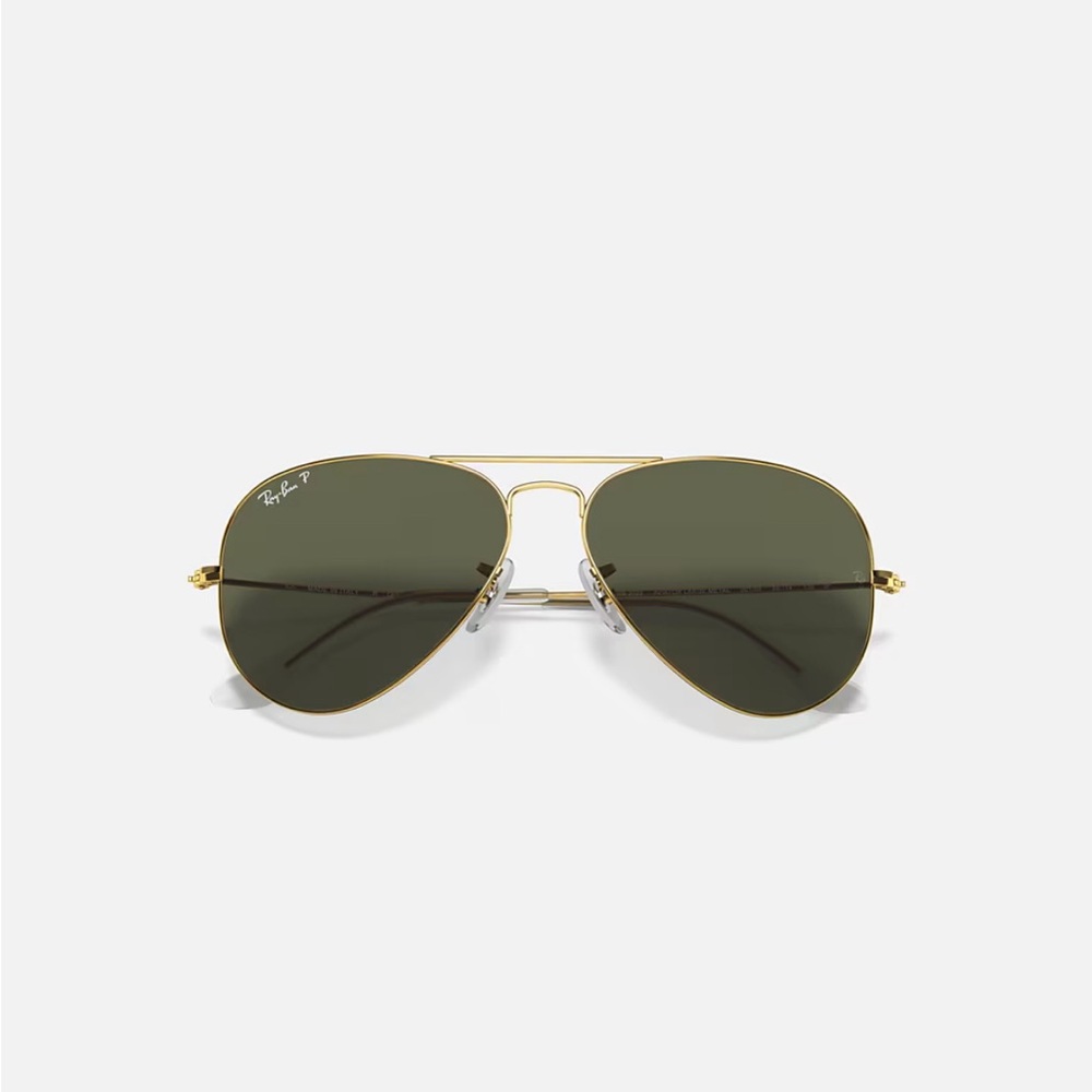 Ray-Ban Unisex Aviator Sunglasses - Gold Frame with Dark Green Lenses - Picture 5 of 12